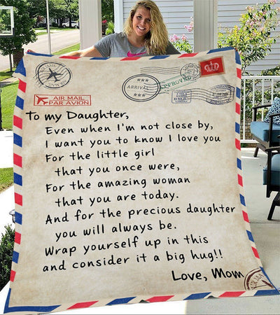 Letter Gift For Daughter Wrap Yourself Up In This Fleece Blanket