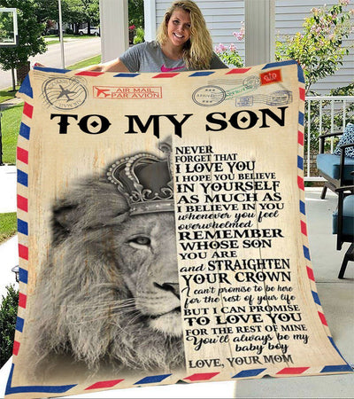 Letter Lion Gift For Son Love You For The Rest Of Mine Fleece Blanket