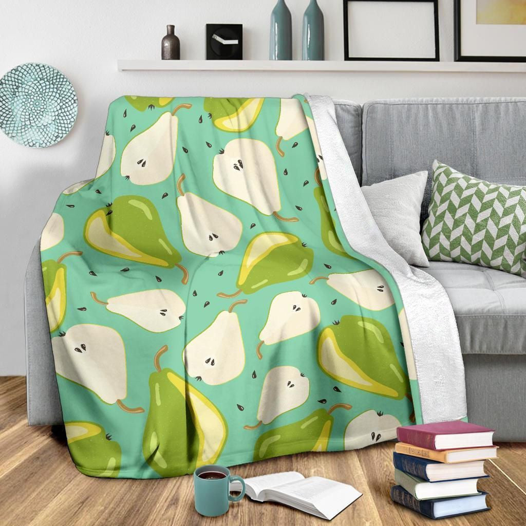 Cartoon Pear Pattern Print Design Fleece Blanket