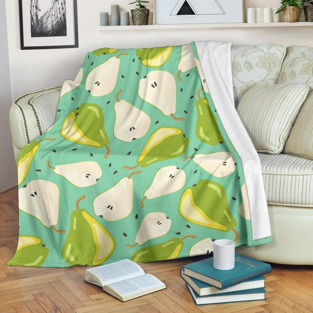 Cartoon Pear Pattern Print Design Fleece Blanket