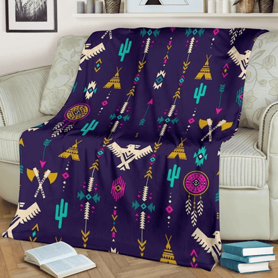 Native American Eagle Indian Pattern Soft Fleece Blanket