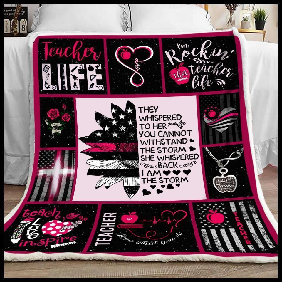 Blanket Gift For Teacher I'm Rockin' On Teacher Life