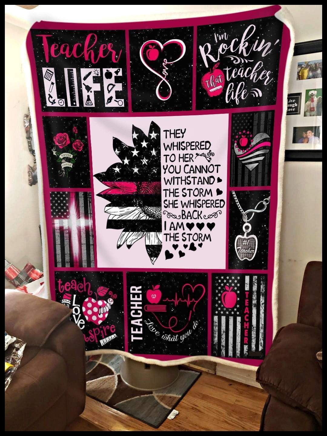 Blanket Gift For Teacher I'm Rockin' On Teacher Life