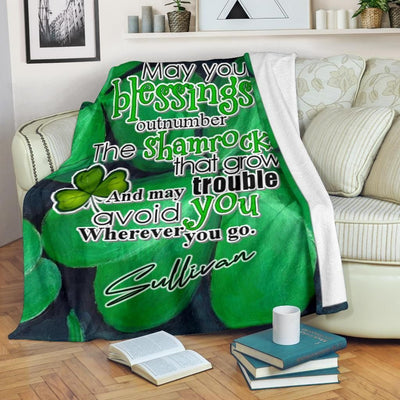 St Patrick's Day Blanket May You Blessings Out Number The Shamrock