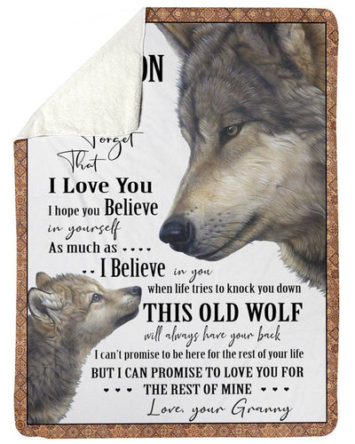 Lovely Message From Granny For Grandsons Fleece Blanket