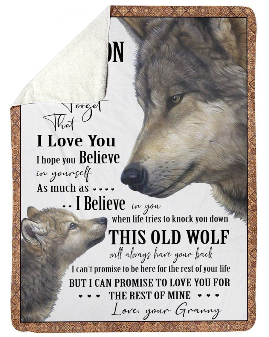 Lovely Message From Granny For Grandsons Fleece Blanket