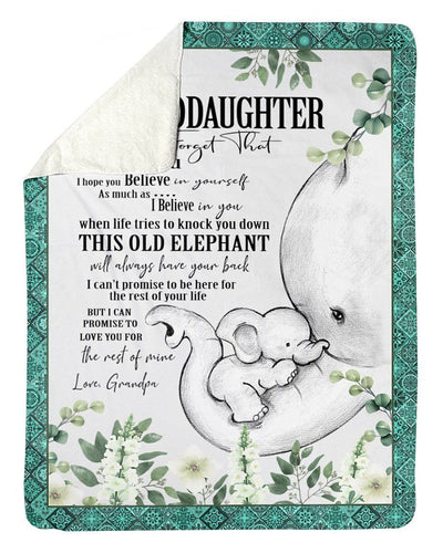 Eleplant Grandpa Hopes Granddaughter To Always Believe In Herself Fleece Blanket