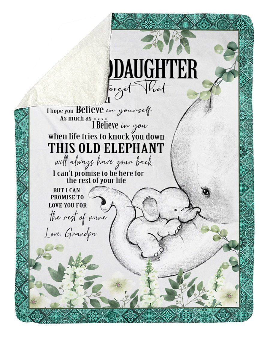 Eleplant Grandpa Hopes Granddaughter To Always Believe In Herself Fleece Blanket