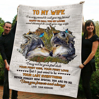 Gift For Wife I'm Very Proud To Call You My Friend Wolf Fleece Blanket