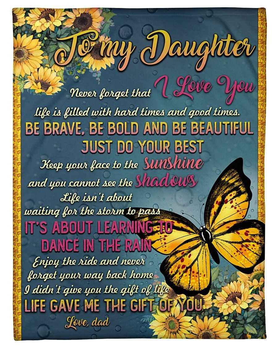 Lovely Gift For Daughter It's Ablout Learning To Dance In The Rain Fleece Blanket Fleece Blanket