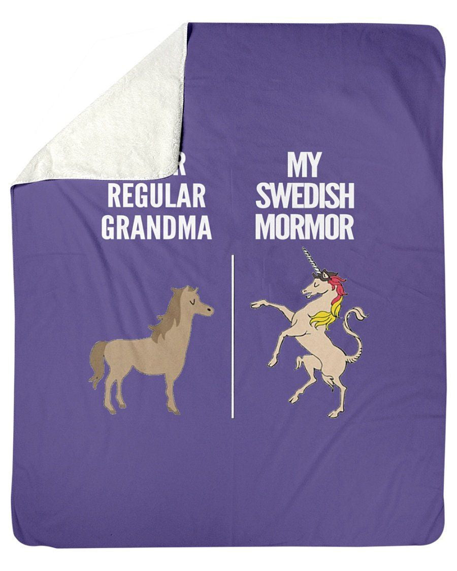 Vintage Funny Your Regular Grandma My Swedish Mormor Gift For Family Fleece Blanket
