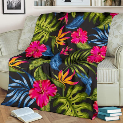 Bird Of Paradise Pattern Print Design Fleece Blanket