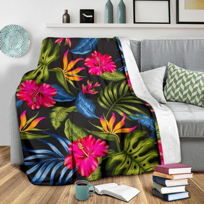 Bird Of Paradise Pattern Print Design Fleece Blanket