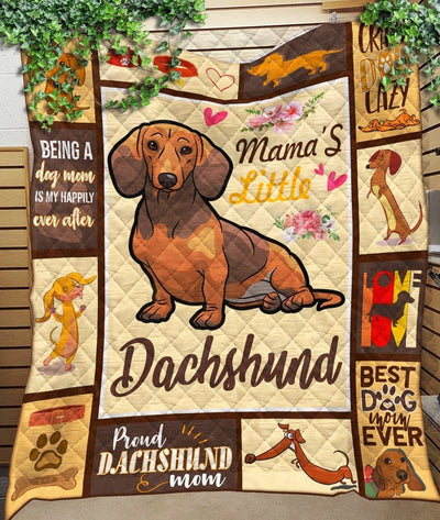 Mama Dachshund Best Dog Mom Ever Quilt Blanket