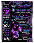 Daddy To Daughter I'll Be By Your Side Fleece Blanket Fleece Blanket