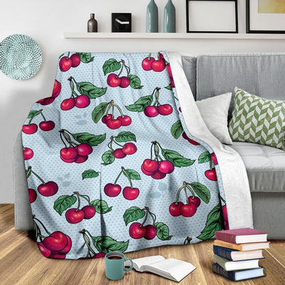 Bunch Of Cherry Pattern Print Design Fleece Blanket