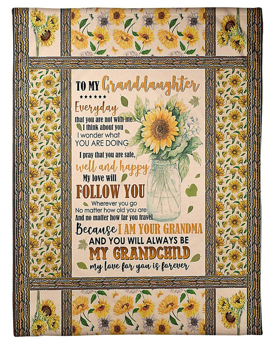To My Granddaughter You'll Always Be My Grandchild Gifts From Grandma Fleece Blanket