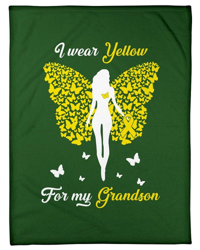 I Wear Yellow For My Grandson Gifts Fleece Blanket