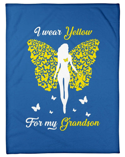 I Wear Yellow For My Grandson Gifts Fleece Blanket