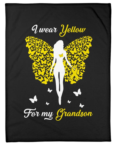 I Wear Yellow For My Grandson Gifts Fleece Blanket