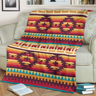 Aesthetic Value Tribal Aztec Vintage Fleece Blanket