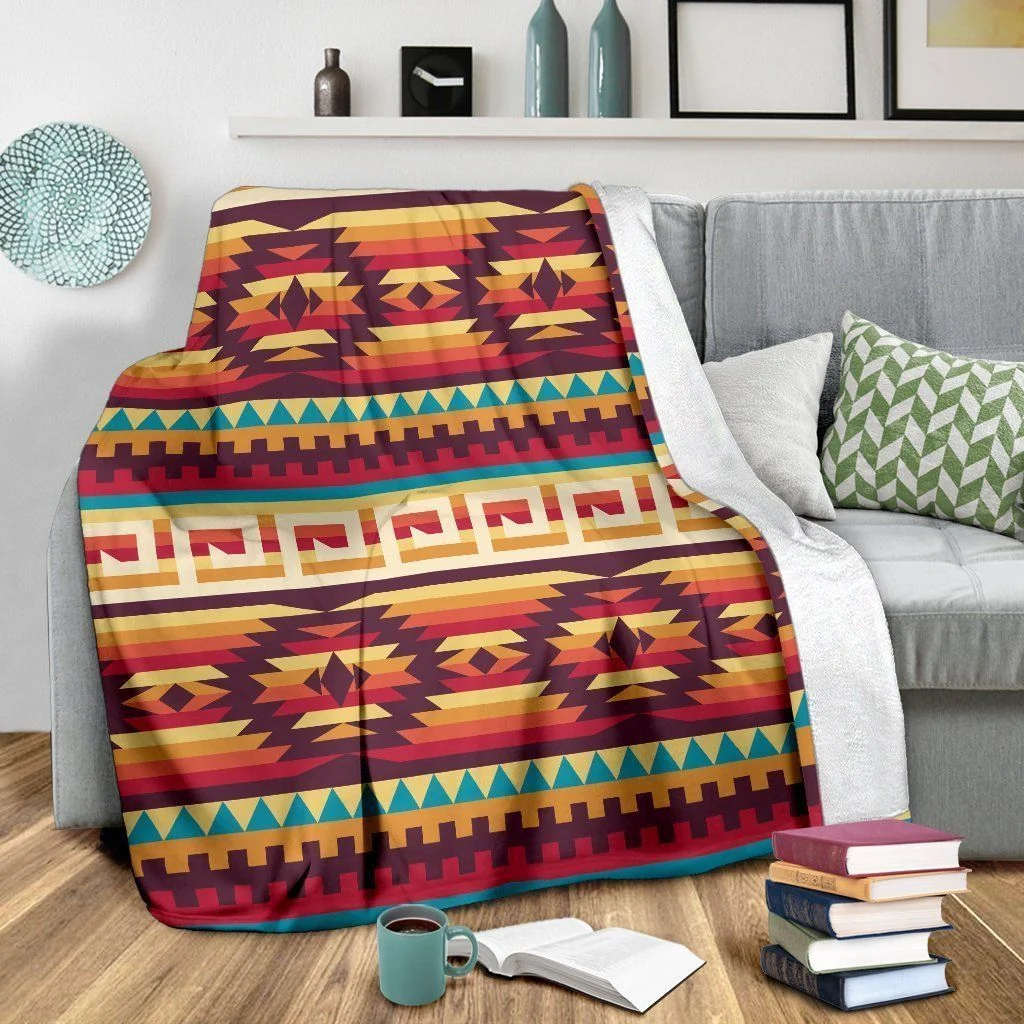 Aesthetic Value Tribal Aztec Vintage Fleece Blanket