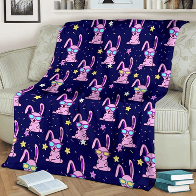 Cool Rabbit Baby Pattern Print Design Galaxy Fleece Blanket