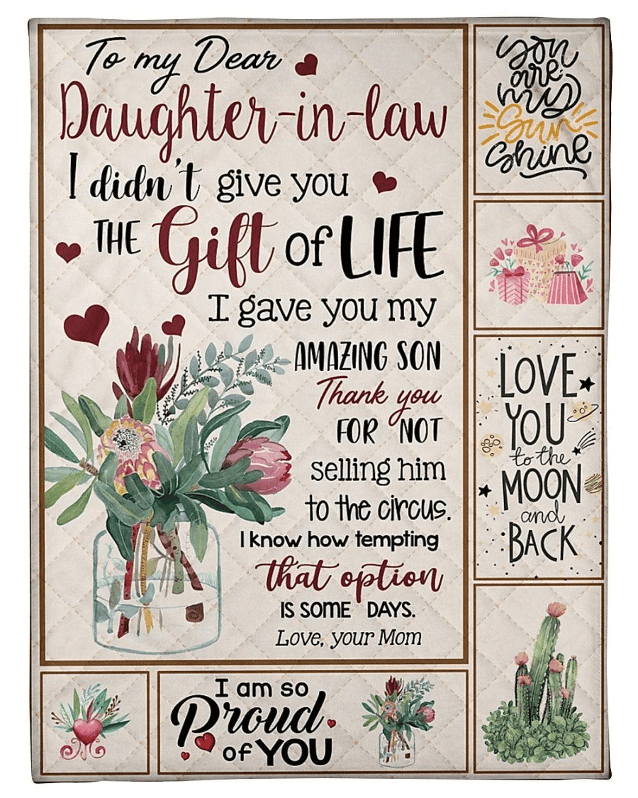 I Gave You My Amazing Son Quote Gift For Daughter-in-law Fleece Blanket