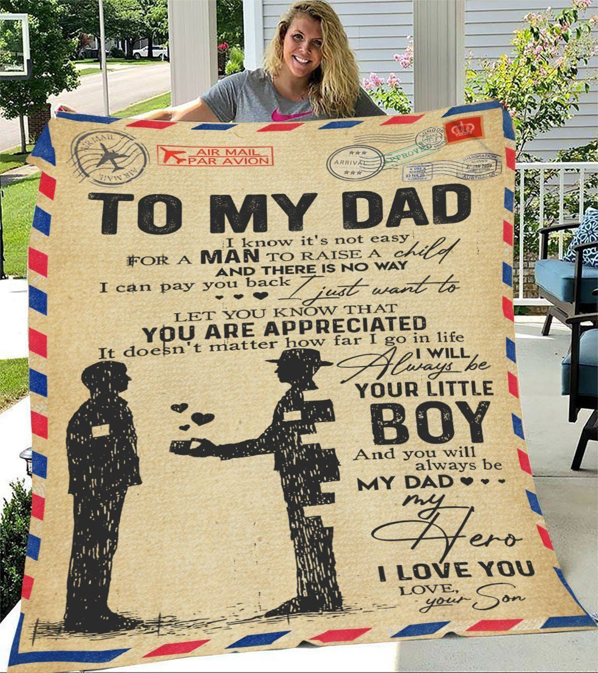 Letter Gift For Dad I Will Always Be Your Little Boy Fleece Blanket