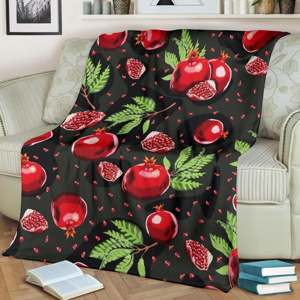 Love Fruit Pomegranate Pattern Print Design Fleece Blanket