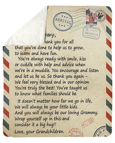 Loving Letter Thank For All You Do Fleece Blanket Gift For Grammy Sherpa Blanket