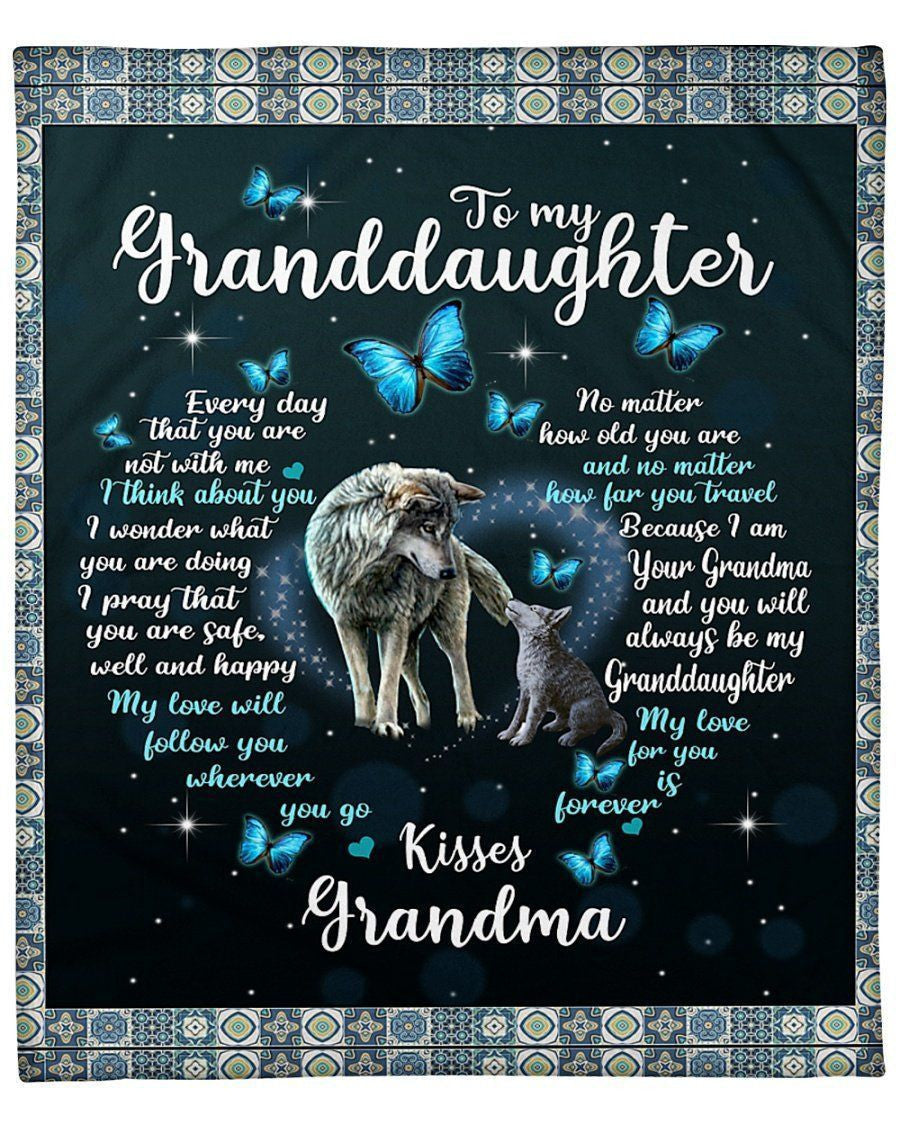 Grandma Gift For Granddaughter Fleece Blanket You Are Not With Me
