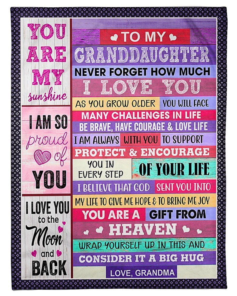 Never Forget How Much I Love You Grandma To Granddaughter Fleece Blanket Fleece Blanket