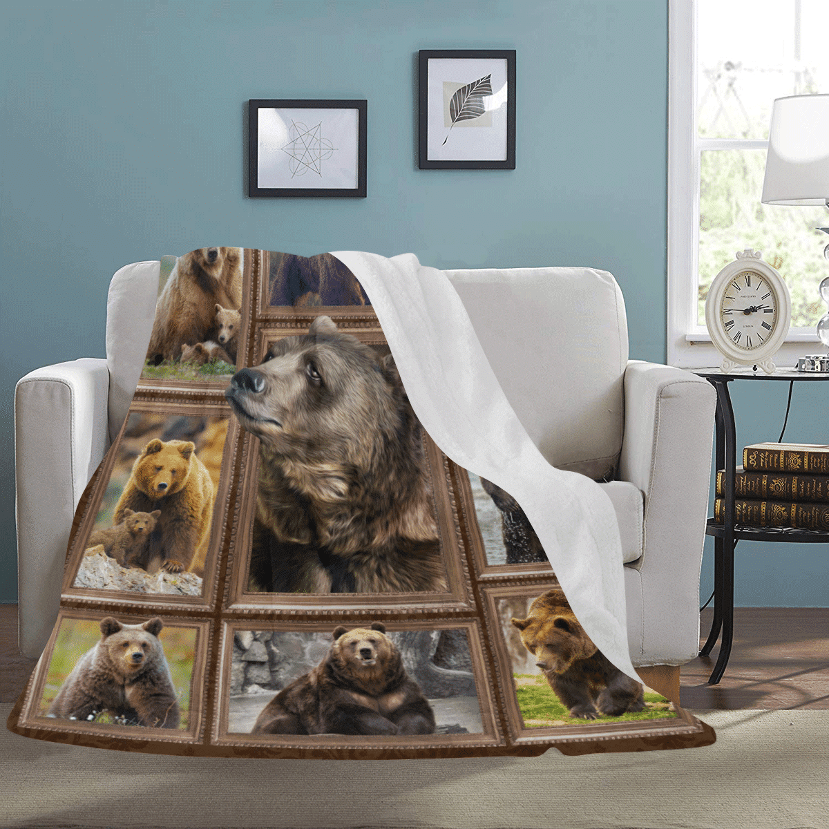 3d Brown Bear Wild Animals Fleece Blanket