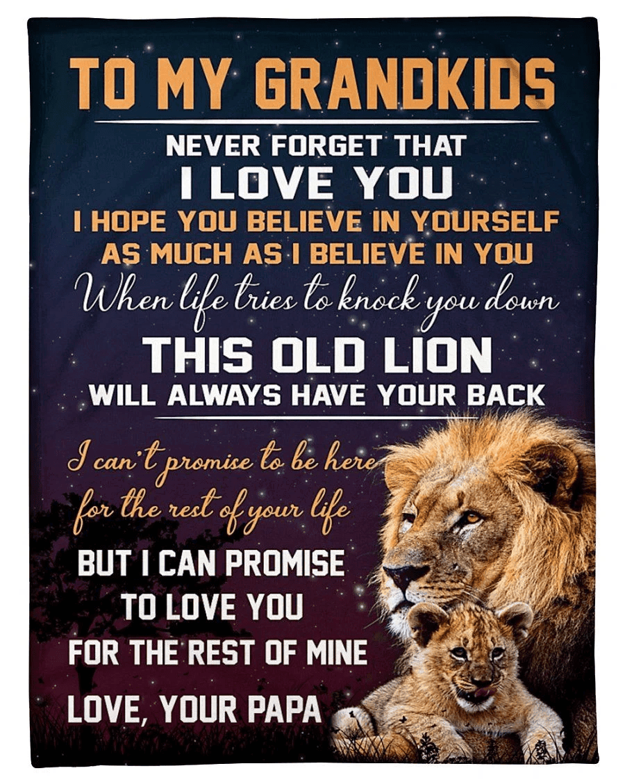 Lion Papa Hopes Grandkid To Believe In Himself Fleece Blanket