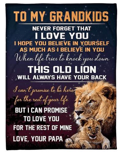 Lion Papa Hopes Grandkid To Believe In Himself Fleece Blanket