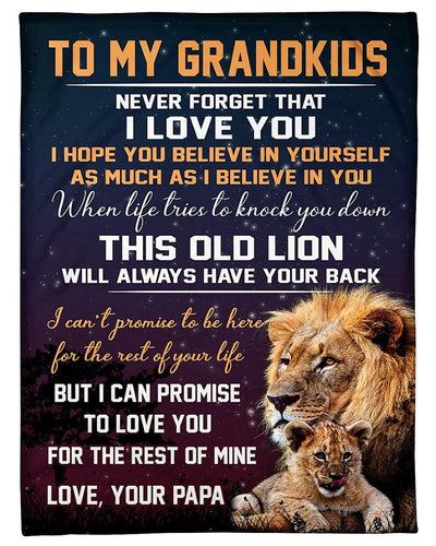 Lion Papa Hopes Grandkid To Believe In Himself Fleece Blanket