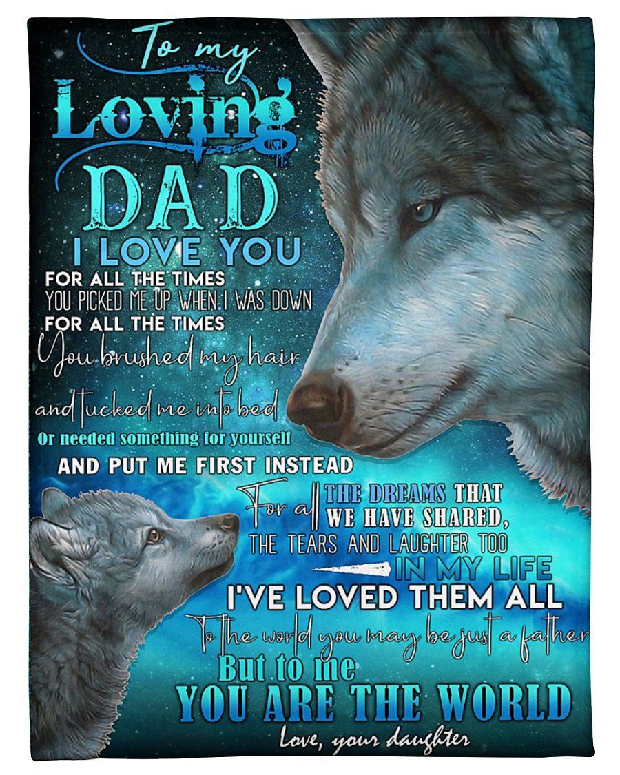 In My Life I Love You Them All Wolf Blanket Giving Dad Fleece Blanket