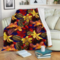 Simple Blossom Lily Pattern Print Design Fleece Blanket