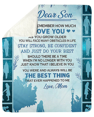 Love Message Of Mom To Dear Son With Love For Family Fleece Blanket