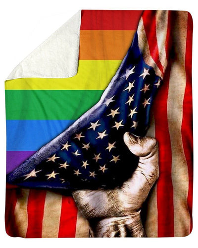 Lgbt American Flag Fleece Blanket