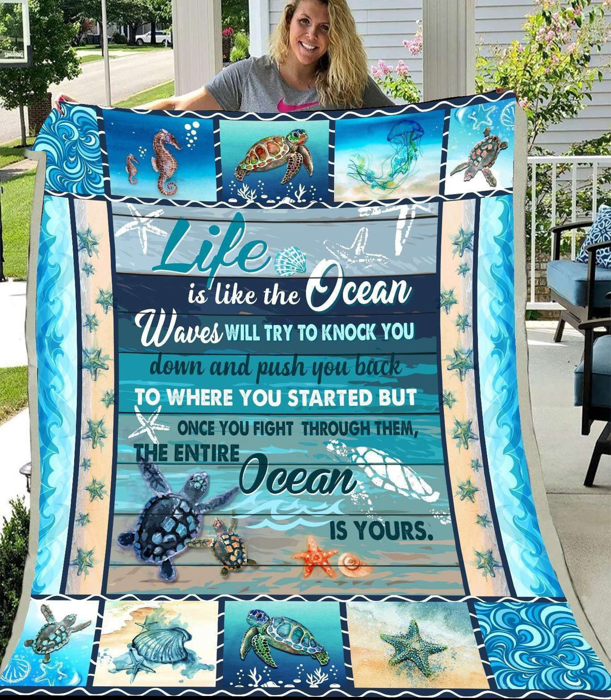 Life Is The Ocean Blanket Gift For Turtle Lovers