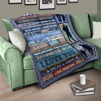 Laugh Love Live Fleece Blanket Gift For Dad