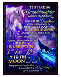 Wolf Howling Love You To The Moon And Back To Granddaughter Fleece Blanket Fleece Blanket