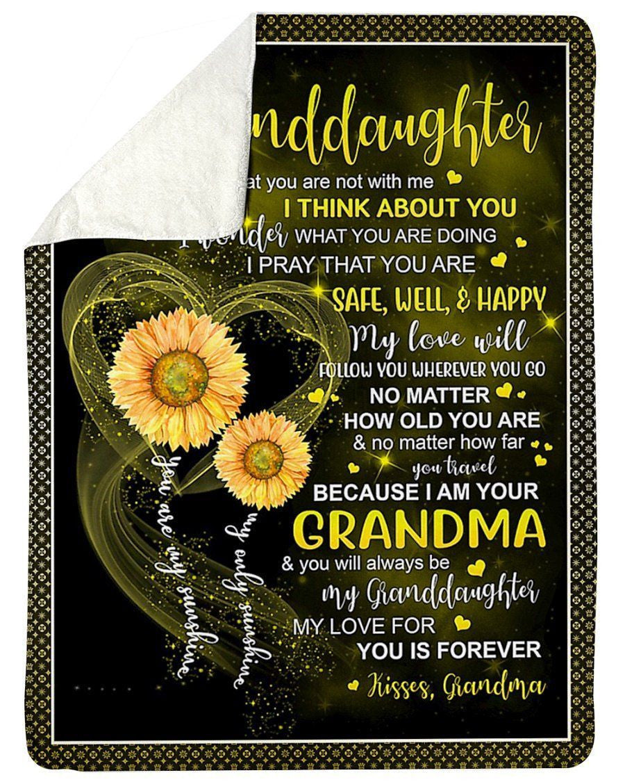 My Love For You Is Forever Sunflowers Grandma To Granddaughter Fleece Blanket Sherpa Blanket