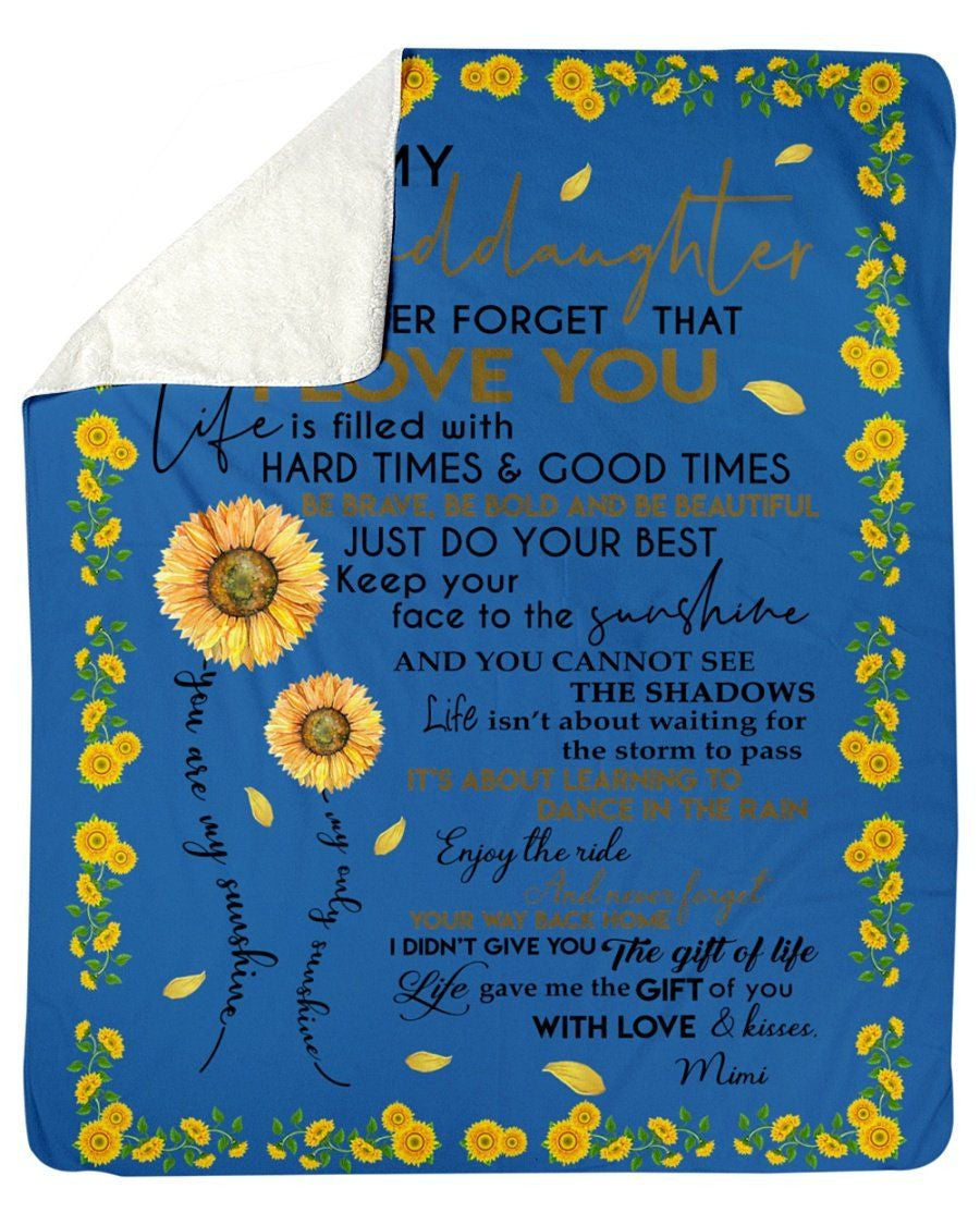 To My Granddaughter Never Forget That I Love You Gifts Fleece Blanket