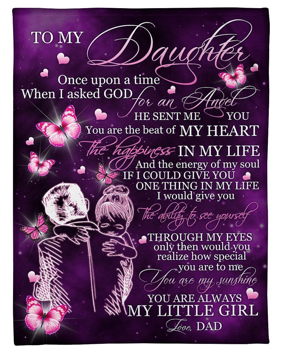 Dad To Daughter You Are The Beat Of My Heart Fleece Blanket Fleece Blanket