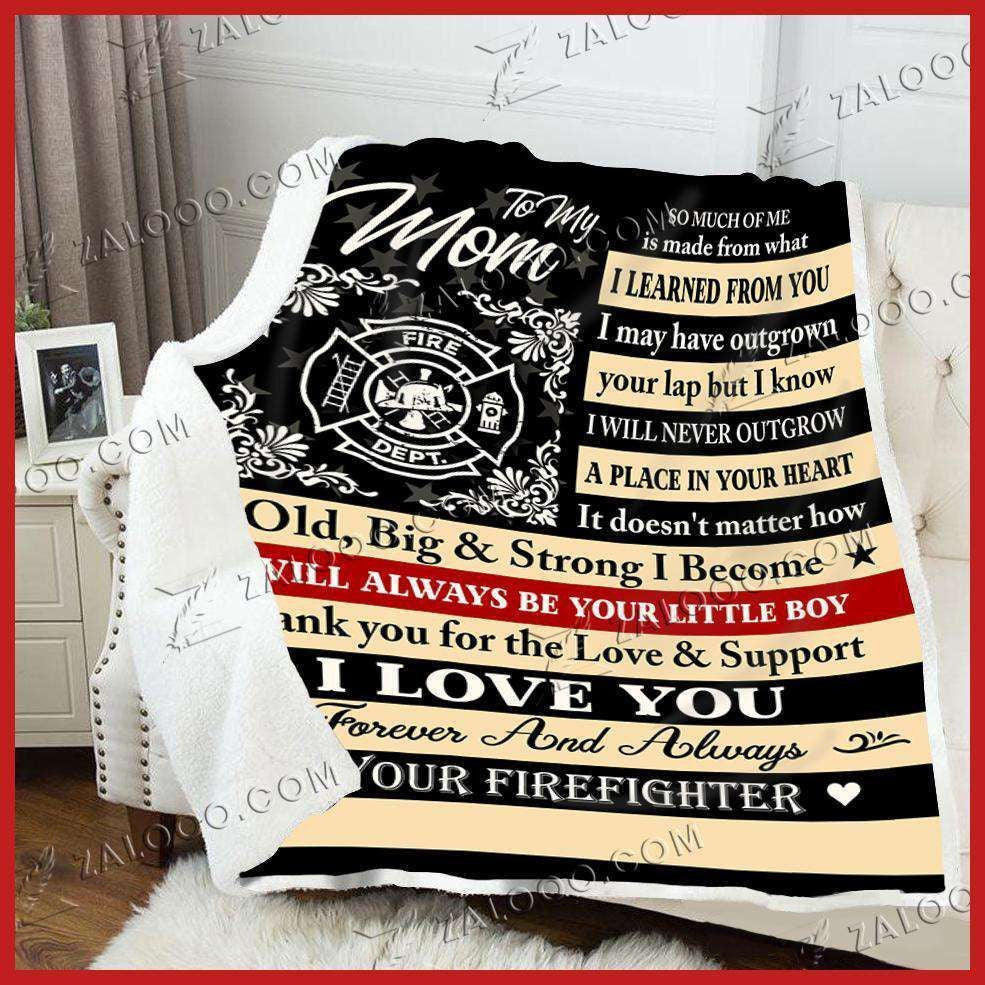 Fleece Blanket - Firefighter - To My Mom - Little Boy