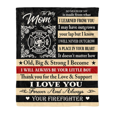Fleece Blanket - Firefighter - To My Mom - Little Boy