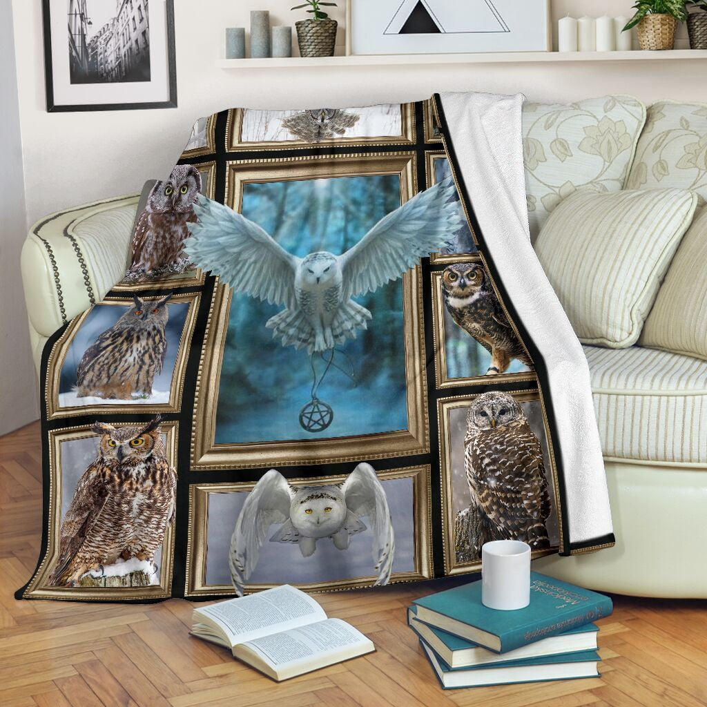 3d Owl Cute Owl Lover Gift Fleece Blanket